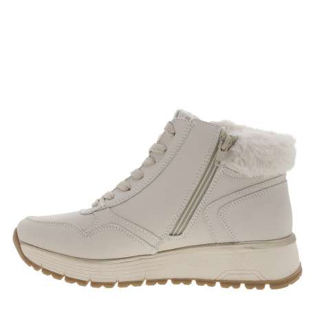 Bottines ivoire pourvues de lacets plats et de 2 zips sur la tige - Image 3