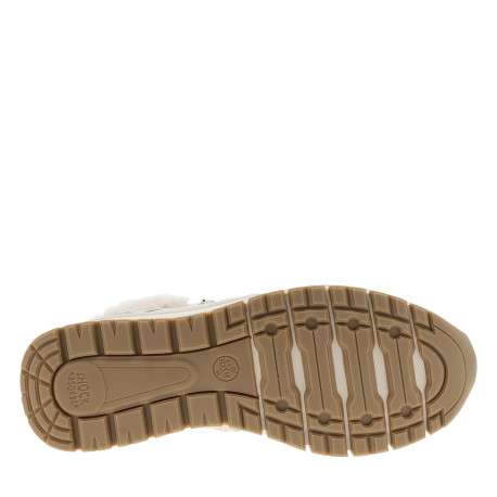 Bottines ivoire pourvues de lacets plats et de 2 zips sur la tige - Image 6