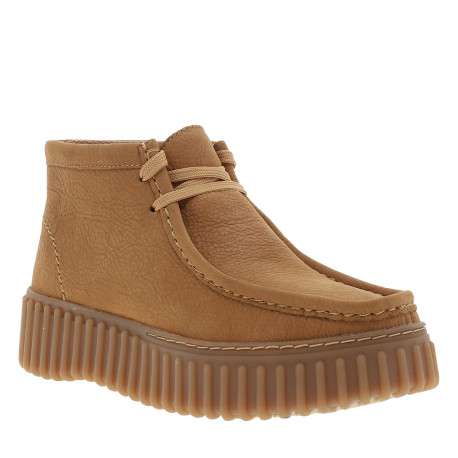 Boots Torhill Moss en cuir nubuck camel à talon plat avec des lacets - Image 2