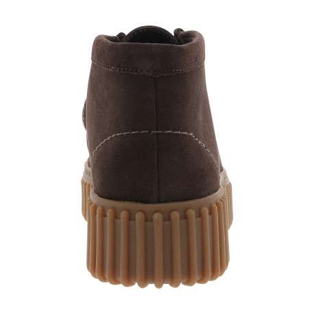 Boots Torhill Moss en cuir nubuck chocolat à talon plat pourvues de lacets - Image 4