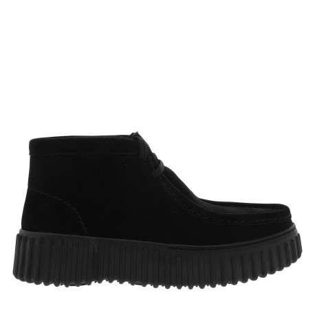 Boots Torhill Moss en cuir suède noir à semelle plateau et lacets