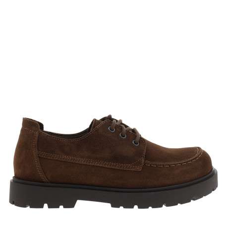 Sneakers Highwood Moc Lace Low Suede en cuir marron à talon plat