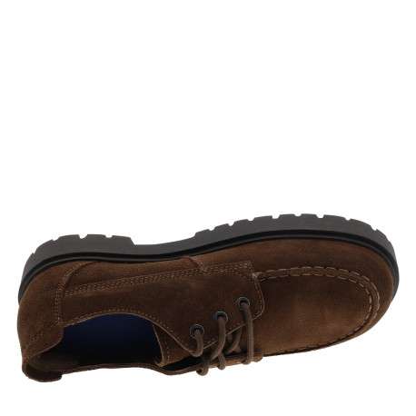 Sneakers Highwood Moc Lace Low Suede en cuir marron à talon plat - Image 5