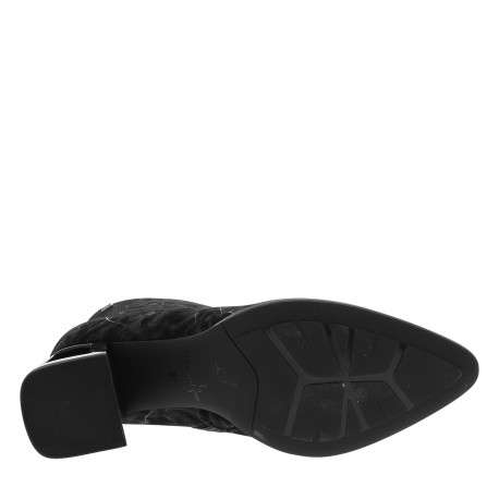 Boots en cuir noir à talon décroché haut munies d'un zip latéral - Image 6