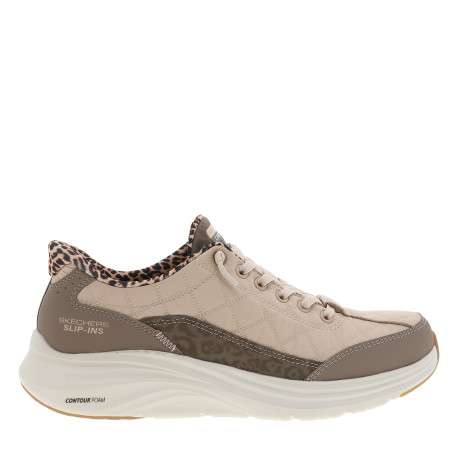 Baskets running Contour Foam Leopard Dream beiges avec un talon plat