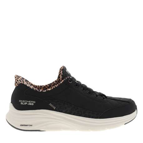 Baskets running Contour Foam Leopard Dream noires dotées de slip-on