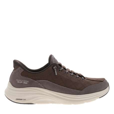 Baskets running Contour Foam Natural Ease en cuir chocolat avec un slip-on