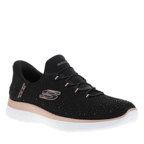 Baskets running Summits Brillant Shine noires à talon plat et fermeture slip-on - Image 2