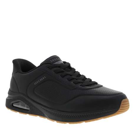 Sneakers noir à talon plat avec un amorti à bulle d'air sur la semelle - Image 2