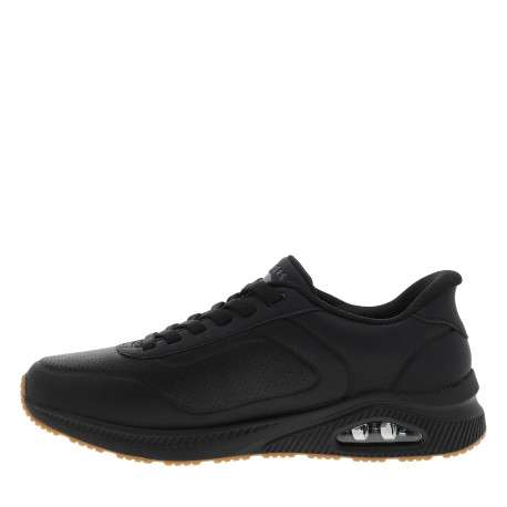 Sneakers noir à talon plat avec un amorti à bulle d'air sur la semelle - Image 3