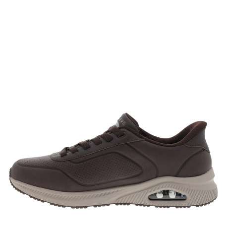 Sneakers chocolat à talon plat dotées d'aérations et de lacets plats - Image 3