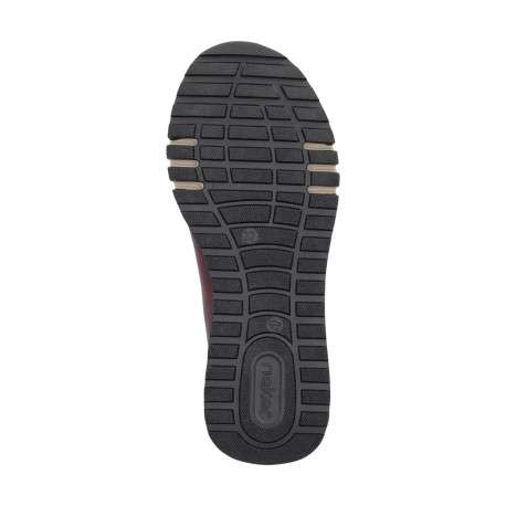 Baskets running en cuir bordeaux à talon plat avec lacets et zip latéral - Image 6