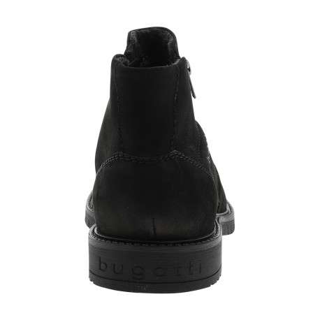 Boots en cuir nubuck noir à talon décroché bas pourvues de 2 zip - Image 4