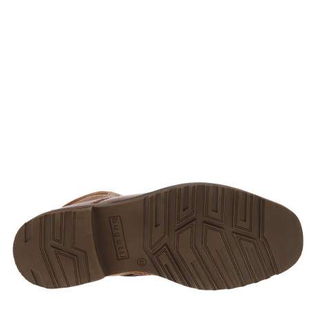 Bottines en cuir brun à talon décroché bas avec des lacets et un zip latéral - Image 6
