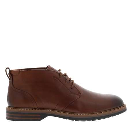 Boots Aldwin2 Chukka en cuir brun à talon décroché bas avec des lacets ronds