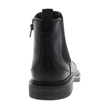 Boots noir à talon décroché bas munies d'un zip avec un soufflet élastiqué - Image 4