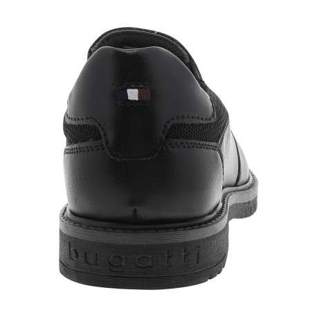 Mocassins noirs à talon plat munis d'un soufflet élastiqué et du logo - Image 4