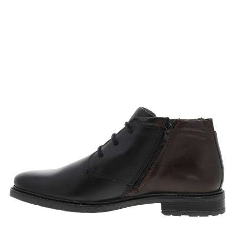 Bottines noir à talon décroché bas dotées d'un zip et des lacets - Image 3
