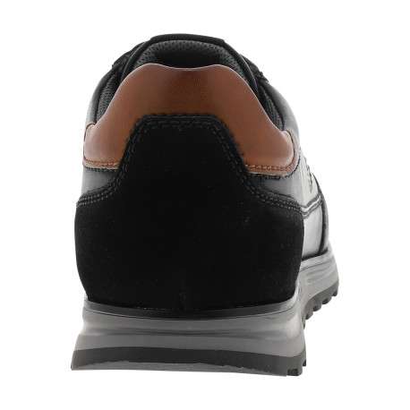 Baskets de running en cuir noir à talon plat ornées du logo et dotées de lacets - Image 4