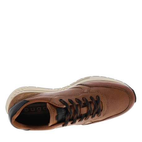 Baskets running 333-Ax801 en cuir brun à talon plat et à lacets bicolores - Image 5