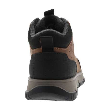 Bottines marron à talon plat avec des lacets ainsi qu'un zip latéral - Image 4