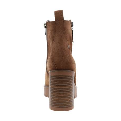 Boots camel à talon décroché haut avec revêtement en cuir nubuck - Image 4