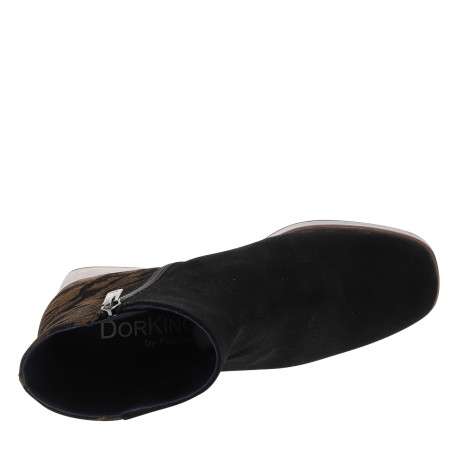 Boots en cuir noir à imprimé zébré pourvues d'un talon décroché haut - Image 5