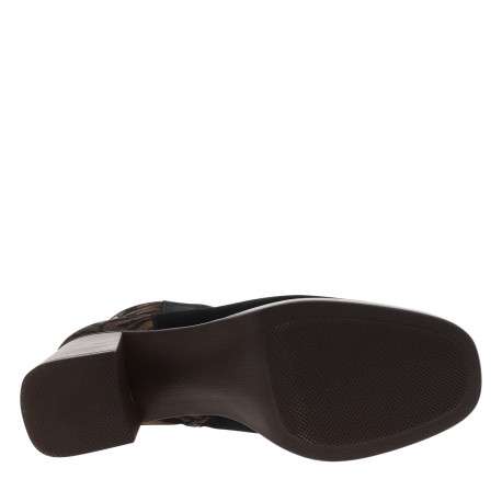 Boots en cuir noir à imprimé zébré pourvues d'un talon décroché haut - Image 6