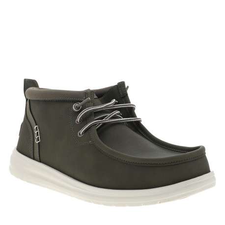 Sneakers Wally Mid Gripr Classic olive à talon plat dotées de lacets élastiqués - Image 2
