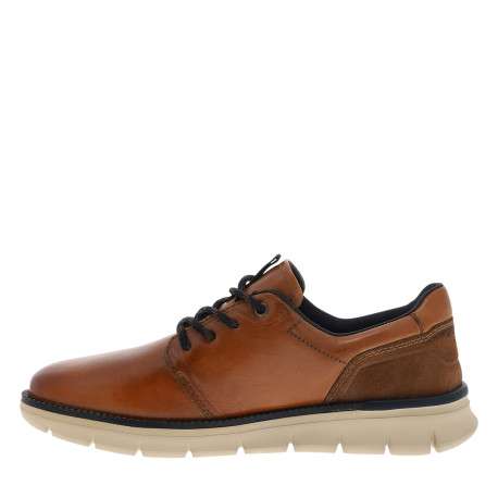 Sneakers en cuir cognac à talon plat pourvues de lacets ronds - Image 3
