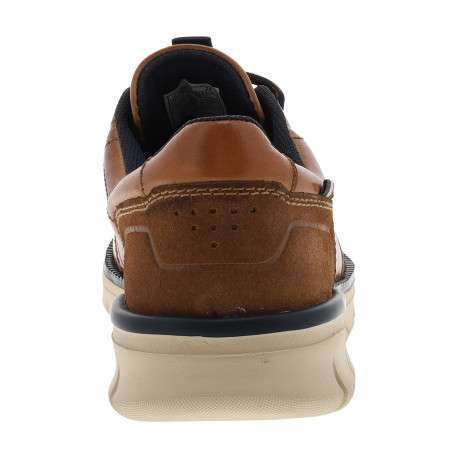 Sneakers en cuir cognac à talon plat pourvues de lacets ronds - Image 4