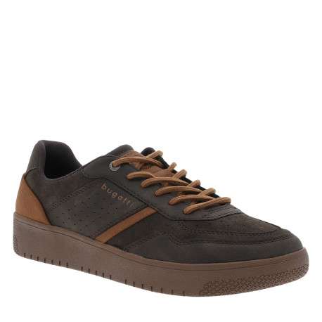 Sneakers marron aspect suédine à talon plat pourvues de lacets ronds - Image 2