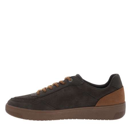 Sneakers marron aspect suédine à talon plat pourvues de lacets ronds - Image 3