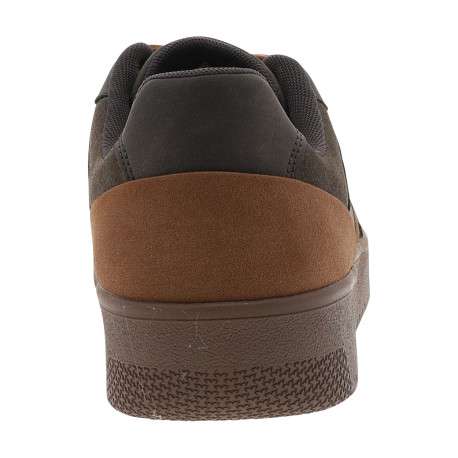 Sneakers marron aspect suédine à talon plat pourvues de lacets ronds - Image 4