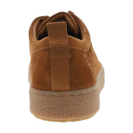 Mocassins en cuir brun à talon plat pourvu de lacets ton sur ton - Image 4