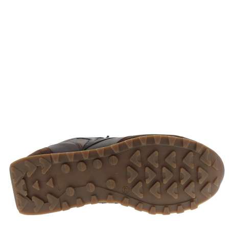 Baskets running en cuir marron à talon plat munies d'une semelle crantée - Image 6