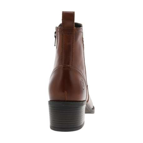 Boots brun à talon décroché moyen munies d'un zip et d'une languette - Image 4