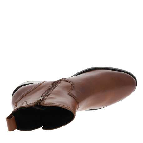 Boots brun à talon décroché moyen munies d'un zip et d'une languette - Image 5
