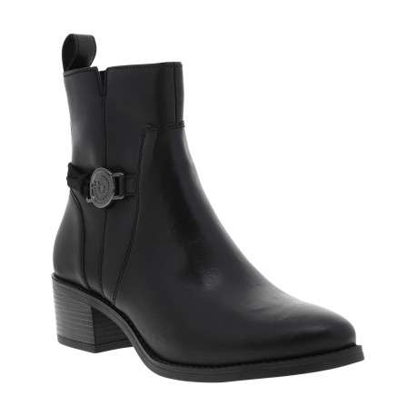 Boots noir à talon décroché moyen munies d'un zip et d'une boucle - Image 2