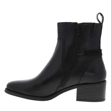 Boots noir à talon décroché moyen munies d'un zip et d'une boucle - Image 3