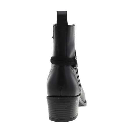 Boots noir à talon décroché moyen munies d'un zip et d'une boucle - Image 4