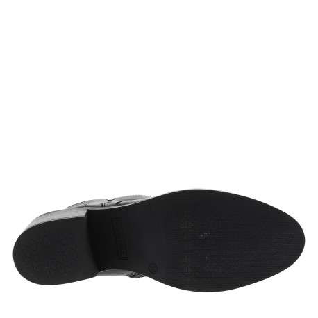 Boots noir à talon décroché moyen munies d'un zip et d'une boucle - Image 6
