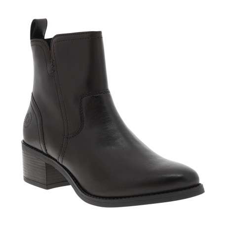 Boots chocolat à talon décroché moyen dotées d'un zip latéral - Image 2