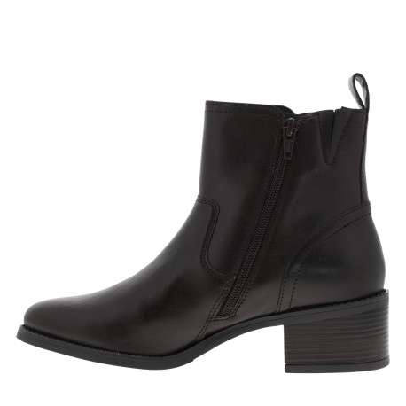 Boots chocolat à talon décroché moyen dotées d'un zip latéral - Image 3