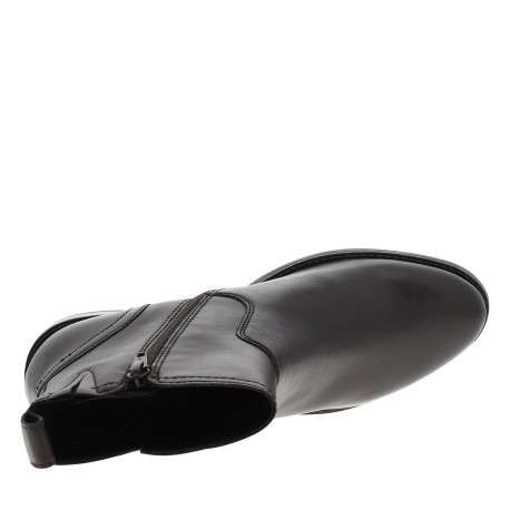 Boots chocolat à talon décroché moyen dotées d'un zip latéral - Image 5