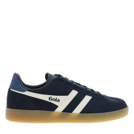 Tennis Viper en cuir bleu marine à talon plat pourvues d'une fermeture à lacets