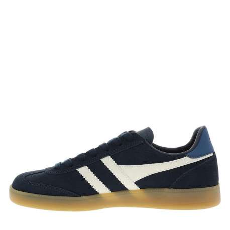 Tennis Viper en cuir bleu marine à talon plat pourvues d'une fermeture à lacets - Image 3