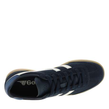 Tennis Viper en cuir bleu marine à talon plat pourvues d'une fermeture à lacets - Image 5