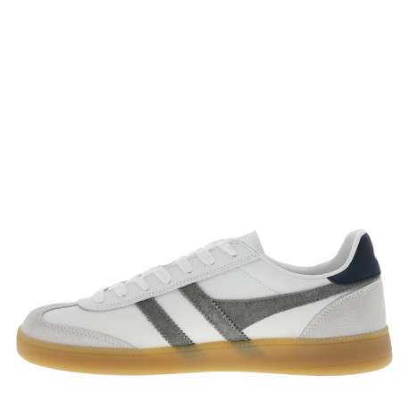 Tennis Viper Leather en cuir blanches et kaki à talon plat et lacets - Image 3