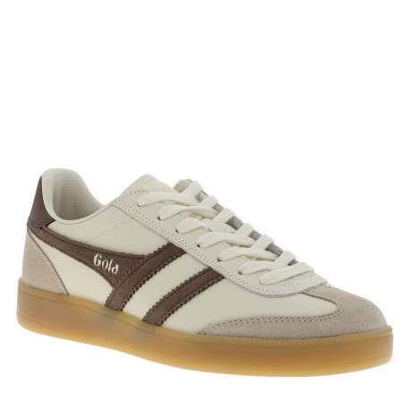 Tennis Viper Leather en cuir beiges et marron à talon plat et lacets - Image 2